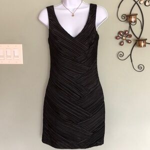 NEW Max & Cleo 2 Woven Textured Black Sheath Party Wedding Guest Cocktail Dress